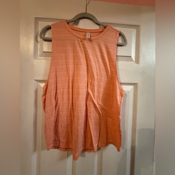 Athleta Tops - Athleta Coral Striped Tee Size Large